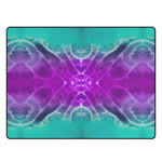 Galactic Radiance | Abstract Teal and Purple Rug