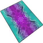 Galactic Radiance | Abstract Teal and Purple Rug