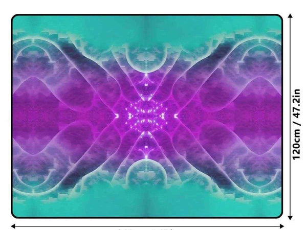 Galactic Radiance | Abstract Teal and Purple Rug