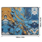 Abstract Van Gogh Style Blue Gold Area Rug - Modern floor decor detail | Our Phoenix Rise