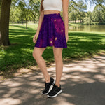 Purple Galaxy Skater Skirt - Side Profile Model | Our Phoenix Rise