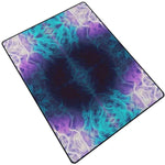 Abstract Purple Teal Cosmic Area Rug - Angled View | Our Phoenix Rise