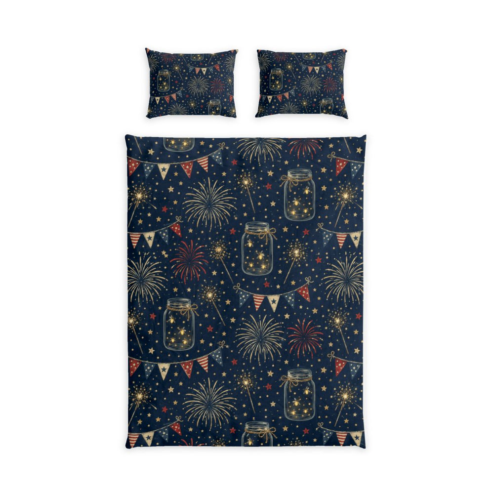 4th of July Fireworks Duvet Cover Set Queen Twin XL