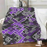 Cozy Gaming Blanket | Purple Geometric Fleece Throw