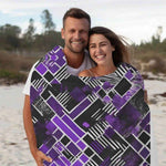 Cozy Gaming Blanket Purple Geometric Fleece Throw Detailed View 7 | Our Phoenix Rise