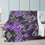 Cozy Gaming Blanket | Purple Geometric Fleece Throw