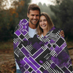 Cozy Gaming Blanket | Purple Geometric Fleece Throw
