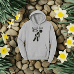 Funny Low Battery Gamer Hoodie - Athletic Heather front view | Our Phoenix Rise