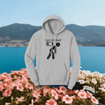 Funny Low Battery Gamer Hoodie - Graphite Heather front view | Our Phoenix Rise