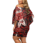 Crimson Splatter Off-the-Shoulder Dress Detailed View 12 | Our Phoenix Rise