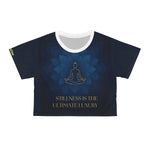 Stillness Luxury Meditation Crop Top - Front View Blue Lotus | Our Phoenix Rise
