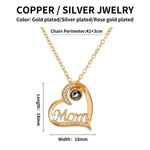 Personalized Mom Photo Necklace - Heart pendant with cubic zirconia accents | Our Phoenix Rise