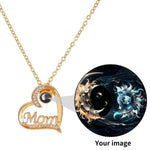 Personalized Mom Photo Necklace - Gold finish heart pendant detail | Our Phoenix Rise