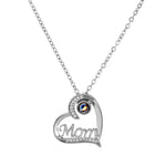 Personalized Mom Photo Necklace - Silver heart with Mom engraving | Our Phoenix Rise