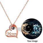 Personalized Mom Photo Necklace - Rose gold finish heart design | Our Phoenix Rise