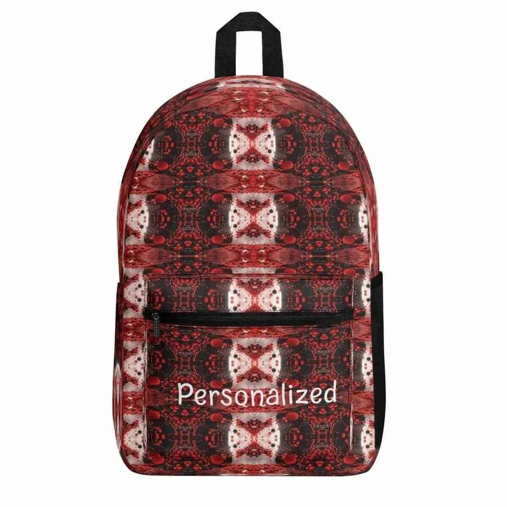 Personalized Red Backpack | Ornate Gamer School Bag