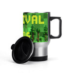 Pixelated Survival Game Insulated Travel Mug - ready for daily commutes and adventures | Our Phoenix Rise