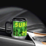 Pixelated Survival Game Insulated Travel Mug - full product view with handle | Our Phoenix Rise