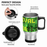 Pixelated Survival Game Insulated Travel Mug - lid detail, spill-proof design | Our Phoenix Rise