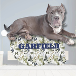 Personalized Floral Pet Feeding Mat - Corner detail, stitched edges | Our Phoenix Rise