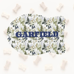 Personalized Floral Pet Feeding Mat - Overhead perspective, fish shape | Our Phoenix Rise