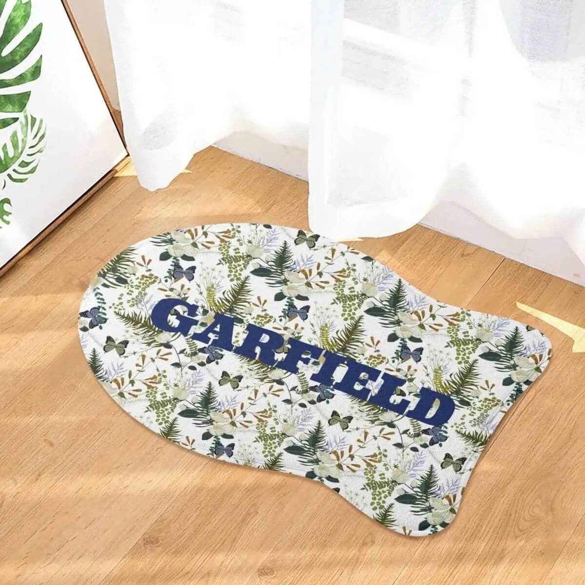 Personalized Floral Pet Feeding Mat - Fish shape by a window | Our Phoenix Rise
