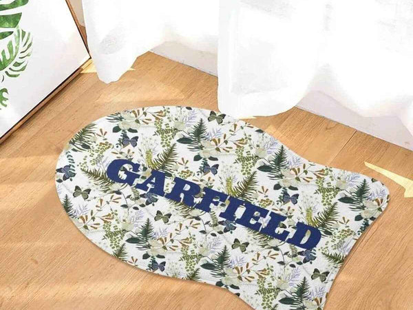 Custom Floral Pet Mat | Personalized Dog and Cat Rug