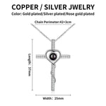 Personalized Cross Photo Projection Necklace - Silver Finish Front View | Our Phoenix Rise