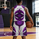 Personalized Basketball Uniform Set - Close Up of Purple Fractal Pattern - Detail 15 | Our Phoenix Rise