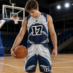 Custom Basketball Jersey and Shorts Set - Wide angle mockup of player in the arena | Our Phoenix Rise