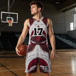 Custom Name Basketball Jersey and Shorts Set - Model Holding Ball in Gym | Our Phoenix Rise