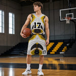 Custom Basketball Jersey and Shorts Set - Full Body View in Gym | Our Phoenix Rise