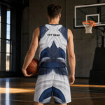 Custom Basketball Jersey and Shorts Set - Side view mockup of the athletic fit uniform | Our Phoenix Rise