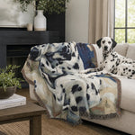 Dalmatian Dog Woven Blanket - Real Dalmatian Dog Sitting Next to Woven Throw | Our Phoenix Rise