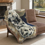 Dalmatian Dog Woven Blanket - Close-up of Woven Texture and Colorful Fringe | Our Phoenix Rise