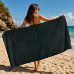 Dark Teal Geometric Beach Towel - Outdoor Lifestyle | Our Phoenix Rise