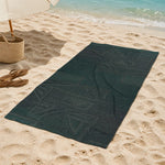 Dark Teal Geometric Beach Towel - Coastal Lifestyle | Our Phoenix Rise
