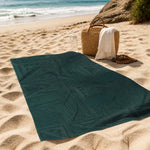 Dark Teal Geometric Beach Towel - Sandy Beach Lay | Our Phoenix Rise