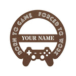 Personalized Born to Game Metal Sign - flat lay of sign in white color | Our Phoenix Rise