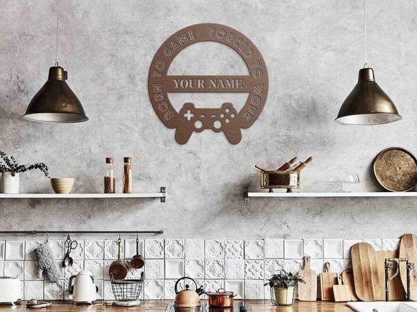 Personalized "Born to Game" Forced Metal Sign | Iron Phoenix