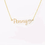 Personalized Pet Name Necklace with Paw Heart - Gold Penny on white background | Our Phoenix Rise