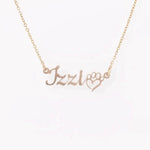 Personalized Pet Name Necklace with Paw Heart - Close up of Gold Penny charm | Our Phoenix Rise