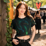 Dark Fantasy Dragon Crop Top - Full Outfit Styling View | Our Phoenix Rise