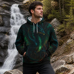 Dark Green Dragon Print Pullover Hoodie - Female Model Front | Our Phoenix Rise
