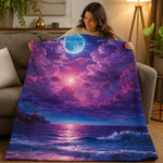 Purple Cloud Pattern Throw Blanket - Cozy use on couch lifestyle | Our Phoenix Rise