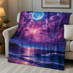 Purple Cloud Pattern Throw Blanket - Full view on bed setting | Our Phoenix Rise