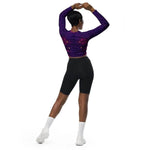 Purple Long Sleeve Sparkle Print Crop Top - Model wearing top studio | Our Phoenix Rise