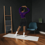 Purple Long Sleeve Sparkle Print Crop Top - Model posing | Our Phoenix Rise