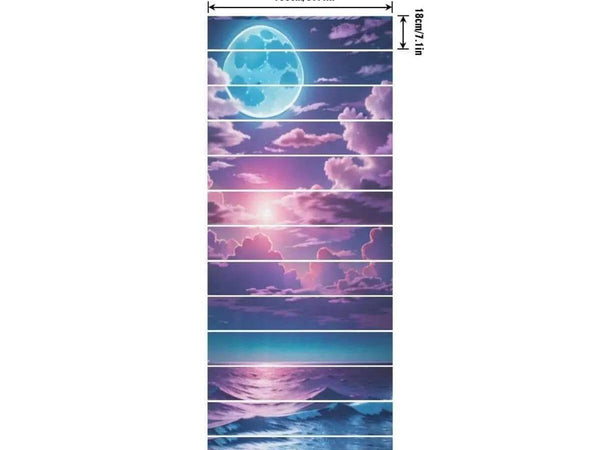Ocean Stair Riser Decals | Purple Sunset Stair Stickers - Iron Phoenix GHG