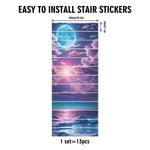 Ocean Stair Riser Decals | Purple Sunset Stair Stickers - Iron Phoenix GHG